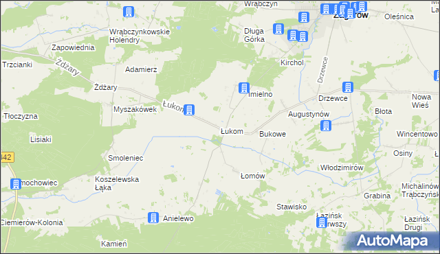 mapa Łukom, Łukom na mapie Targeo