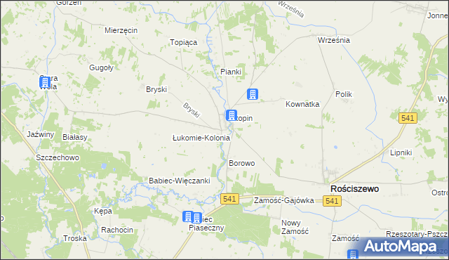 mapa Łukomie gmina Rościszewo, Łukomie gmina Rościszewo na mapie Targeo