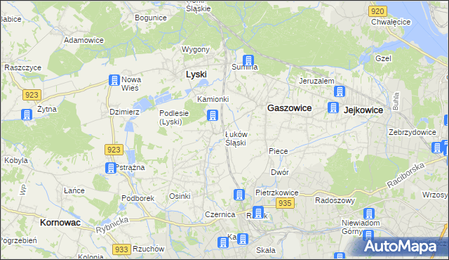 mapa Łuków Śląski, Łuków Śląski na mapie Targeo