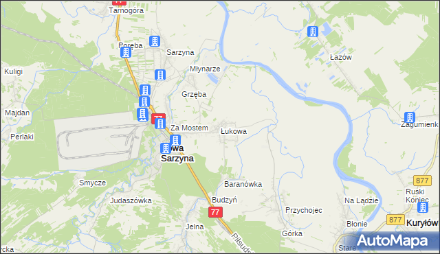 mapa Łukowa gmina Nowa Sarzyna, Łukowa gmina Nowa Sarzyna na mapie Targeo