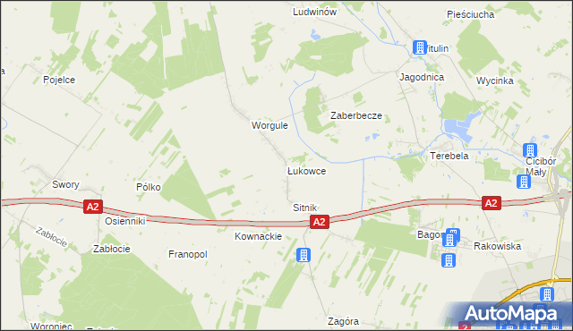 mapa Łukowce, Łukowce na mapie Targeo