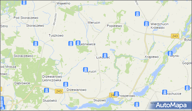 mapa Łukowiec gmina Sicienko, Łukowiec gmina Sicienko na mapie Targeo