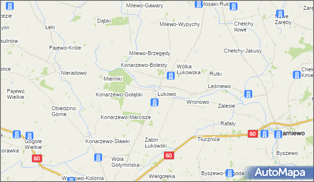 mapa Łukowo gmina Karniewo, Łukowo gmina Karniewo na mapie Targeo