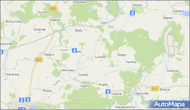 mapa Łukszty, Łukszty na mapie Targeo