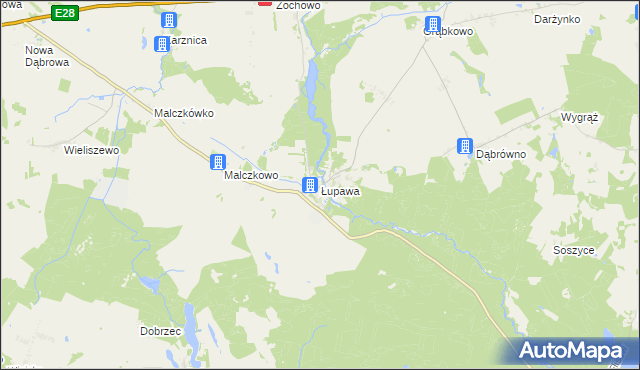 mapa Łupawa, Łupawa na mapie Targeo