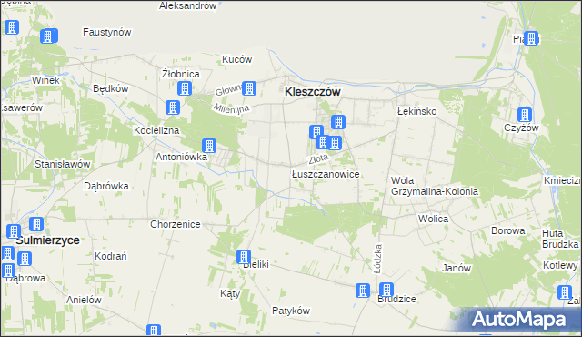 mapa Łuszczanowice, Łuszczanowice na mapie Targeo