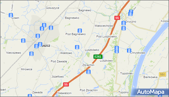 mapa Luszkówko, Luszkówko na mapie Targeo