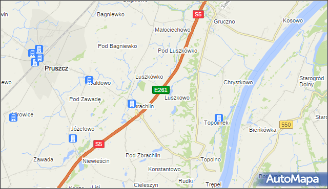 mapa Luszkowo, Luszkowo na mapie Targeo