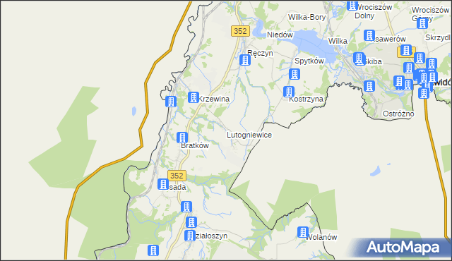 mapa Lutogniewice, Lutogniewice na mapie Targeo