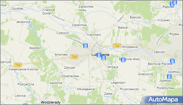 mapa Lutomiersk, Lutomiersk na mapie Targeo