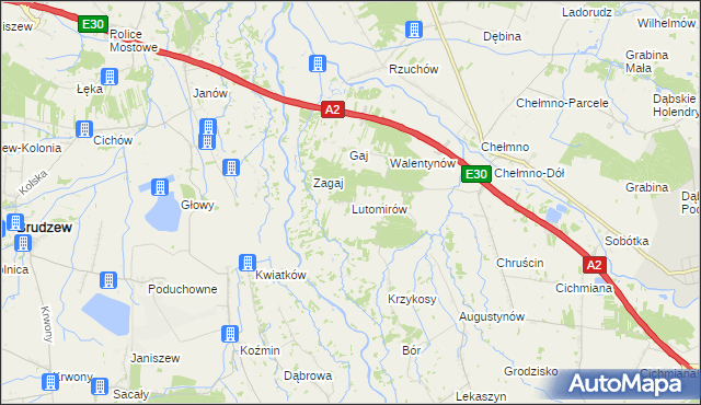 mapa Lutomirów, Lutomirów na mapie Targeo