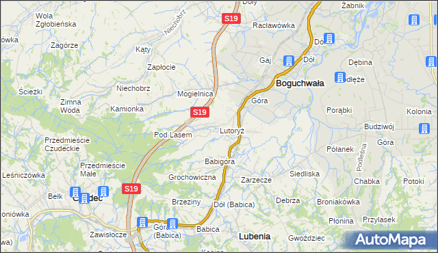 mapa Lutoryż, Lutoryż na mapie Targeo