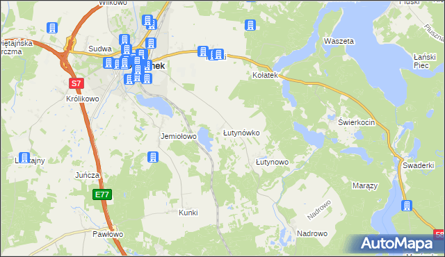 mapa Łutynówko, Łutynówko na mapie Targeo