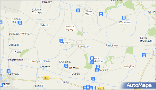 mapa Łykoszyn, Łykoszyn na mapie Targeo