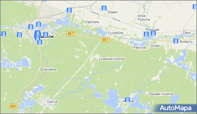 mapa Łysaków-Kolonia, Łysaków-Kolonia na mapie Targeo