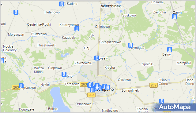 mapa Łysek, Łysek na mapie Targeo