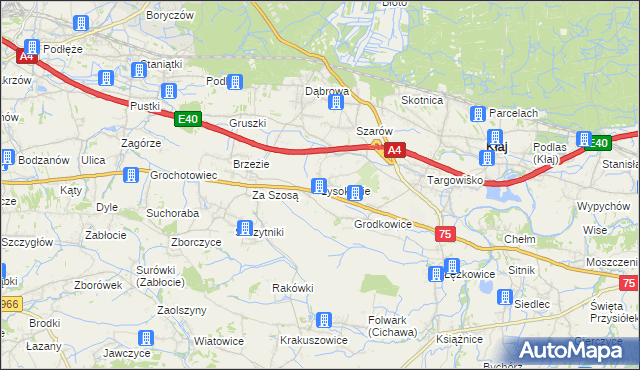 mapa Łysokanie, Łysokanie na mapie Targeo