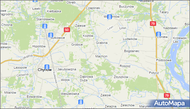 mapa Machcin gmina Chynów, Machcin gmina Chynów na mapie Targeo