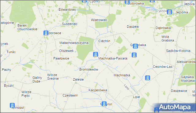 mapa Machnatka-Parcela, Machnatka-Parcela na mapie Targeo