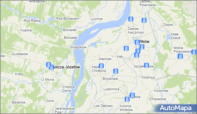 mapa Machów, Machów na mapie Targeo