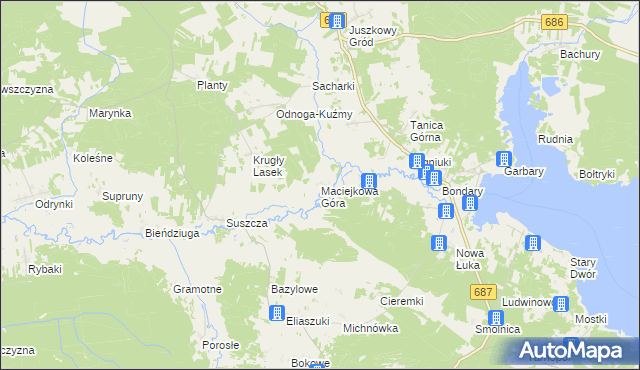 mapa Maciejkowa Góra, Maciejkowa Góra na mapie Targeo