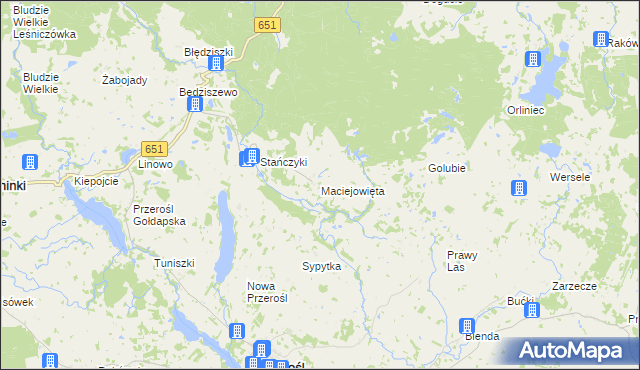 mapa Maciejowięta, Maciejowięta na mapie Targeo