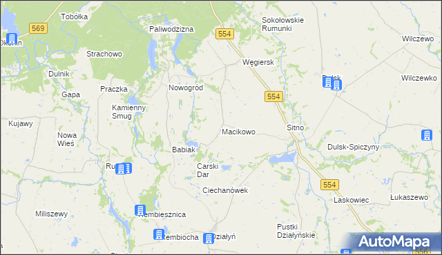 mapa Macikowo, Macikowo na mapie Targeo