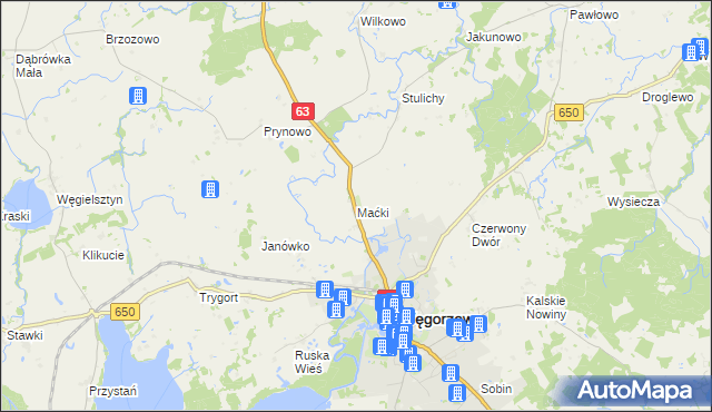 mapa Maćki, Maćki na mapie Targeo