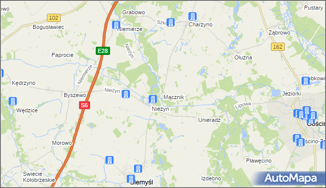 mapa Mącznik gmina Siemyśl, Mącznik gmina Siemyśl na mapie Targeo