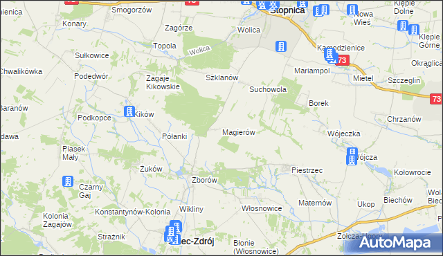 mapa Magierów gmina Solec-Zdrój, Magierów gmina Solec-Zdrój na mapie Targeo