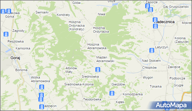 mapa Majdan Abramowski, Majdan Abramowski na mapie Targeo