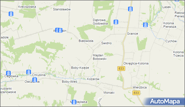mapa Majdan Bobowski, Majdan Bobowski na mapie Targeo