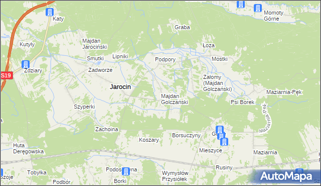 mapa Majdan Golczański, Majdan Golczański na mapie Targeo