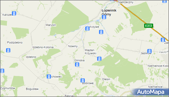 mapa Majdan Krzywski, Majdan Krzywski na mapie Targeo