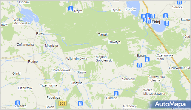 mapa Majdan Sobolewski, Majdan Sobolewski na mapie Targeo