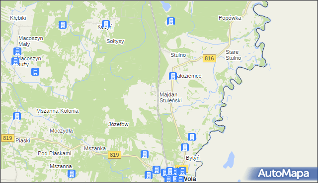 mapa Majdan Stuleński, Majdan Stuleński na mapie Targeo