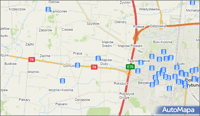 mapa Majków Duży, Majków Duży na mapie Targeo