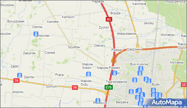 mapa Majków Mały, Majków Mały na mapie Targeo