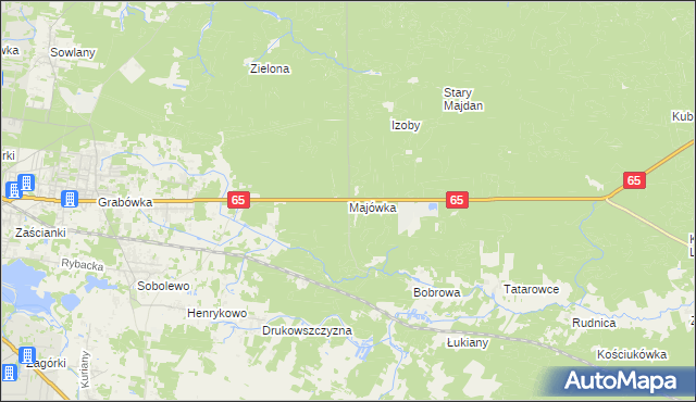 mapa Majówka gmina Supraśl, Majówka gmina Supraśl na mapie Targeo