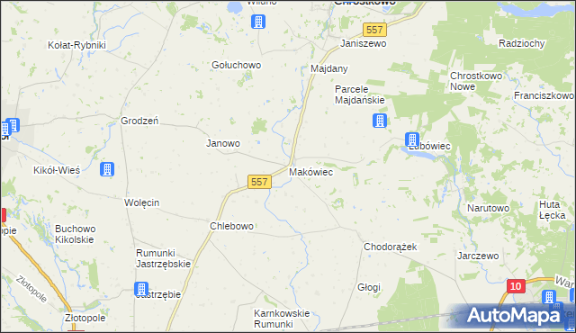 mapa Makówiec, Makówiec na mapie Targeo