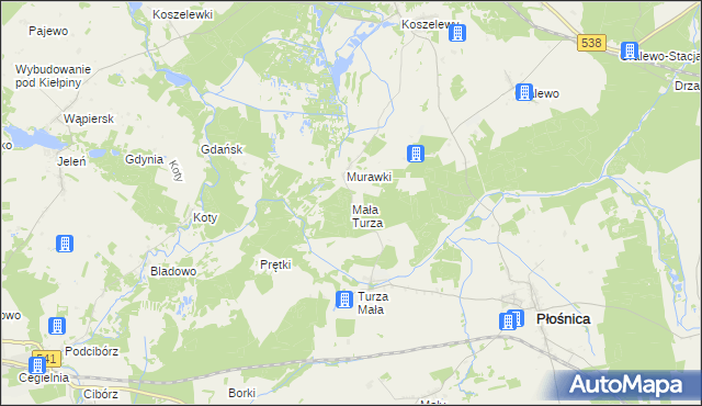 mapa Mała Turza, Mała Turza na mapie Targeo