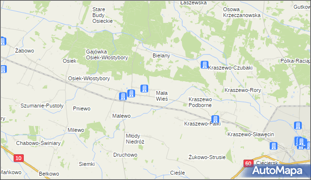 mapa Mała Wieś gmina Raciąż, Mała Wieś gmina Raciąż na mapie Targeo