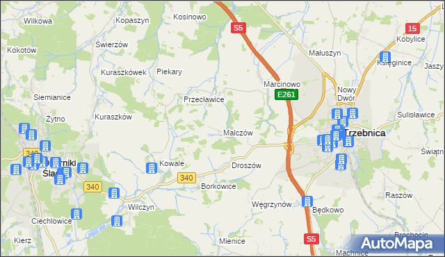 mapa Malczów, Malczów na mapie Targeo