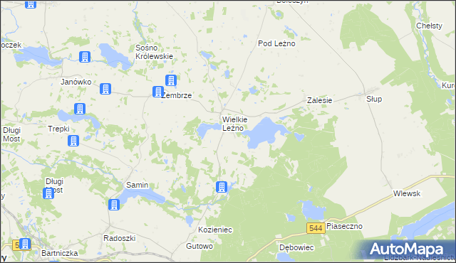 mapa Małe Leźno, Małe Leźno na mapie Targeo