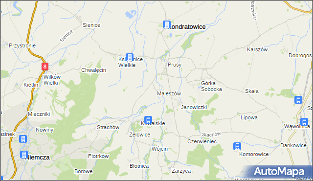 mapa Maleszów, Maleszów na mapie Targeo