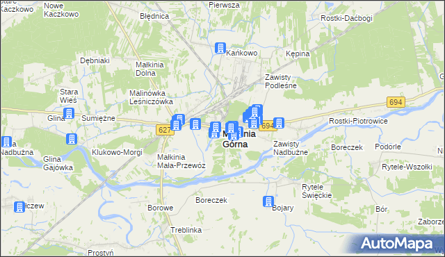 mapa Małkinia Górna, Małkinia Górna na mapie Targeo