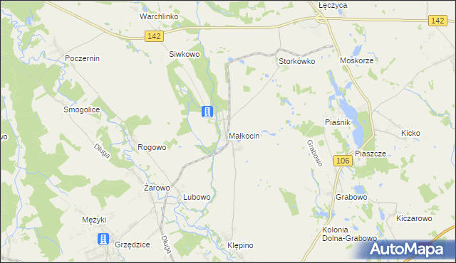 mapa Małkocin, Małkocin na mapie Targeo