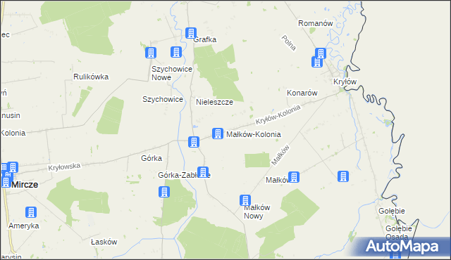 mapa Małków-Kolonia, Małków-Kolonia na mapie Targeo