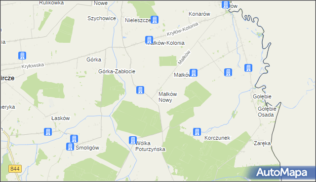 mapa Małków Nowy, Małków Nowy na mapie Targeo