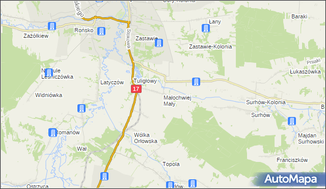 mapa Małochwiej Mały, Małochwiej Mały na mapie Targeo